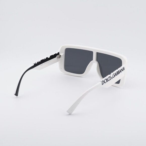 Dolce & Gabbana DG6204 331287 Sunglasses White Shield Frame, Dark Grey Lenses main image 10